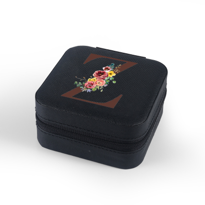 Square Jewelry Storage Box-Personalised 1 Name Customized Birthflower Storage Box In Various Colors