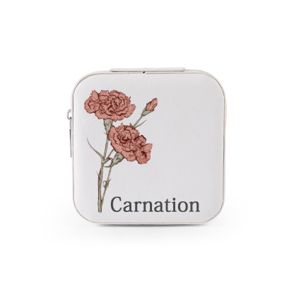 [Copy]Square Jewelry Storage Box-Personalised 1 Name Customized Birthflower Storage Box In Various Colors