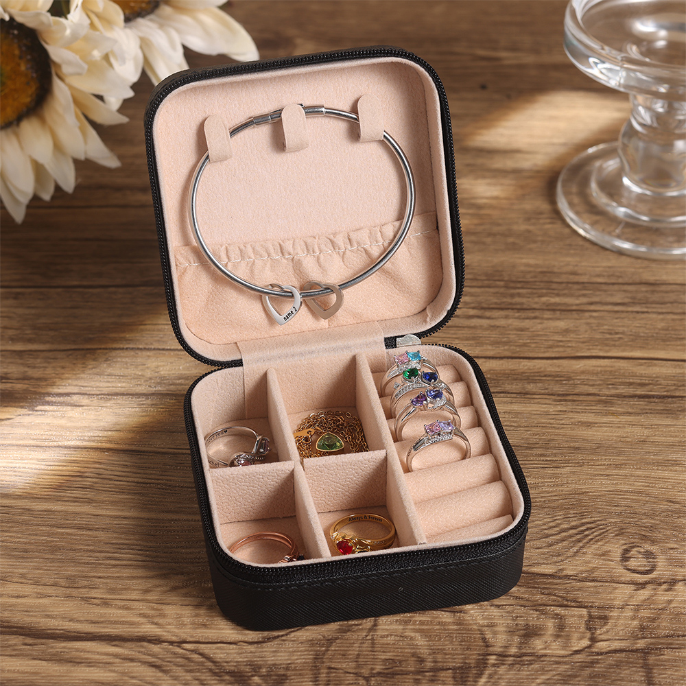 [Copy]Square Jewelry Storage Box-Personalised 1 Name Customized Birthflower Storage Box In Various Colors