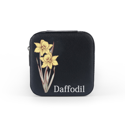 [Copy]Square Jewelry Storage Box-Personalised 1 Name Customized Birthflower Storage Box In Various Colors