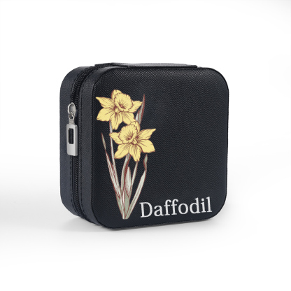 [Copy]Square Jewelry Storage Box-Personalised 1 Name Customized Birthflower Storage Box In Various Colors