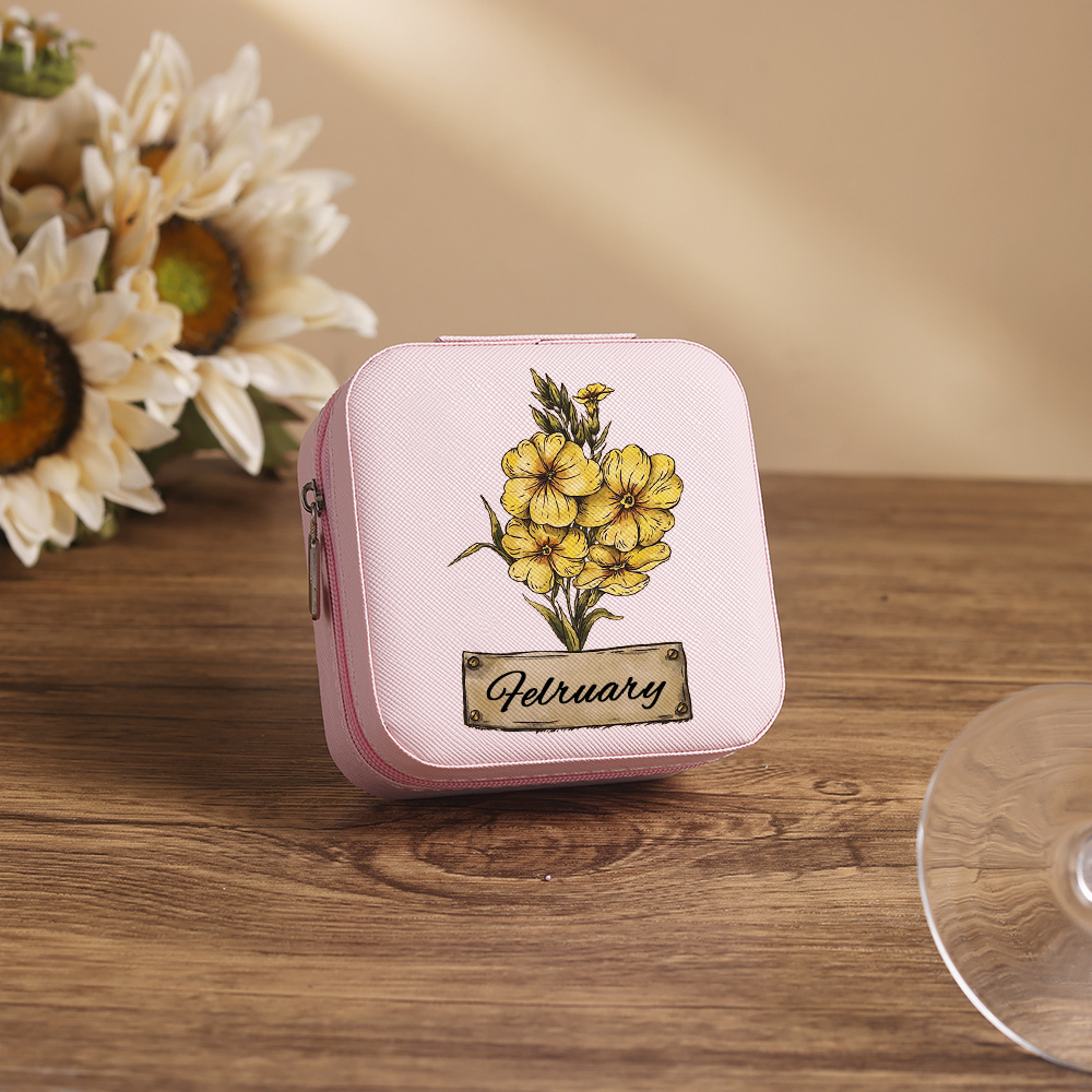 Square Jewelry Storage Box-Personalized 1 Name Customized Storage Box In Various Colors