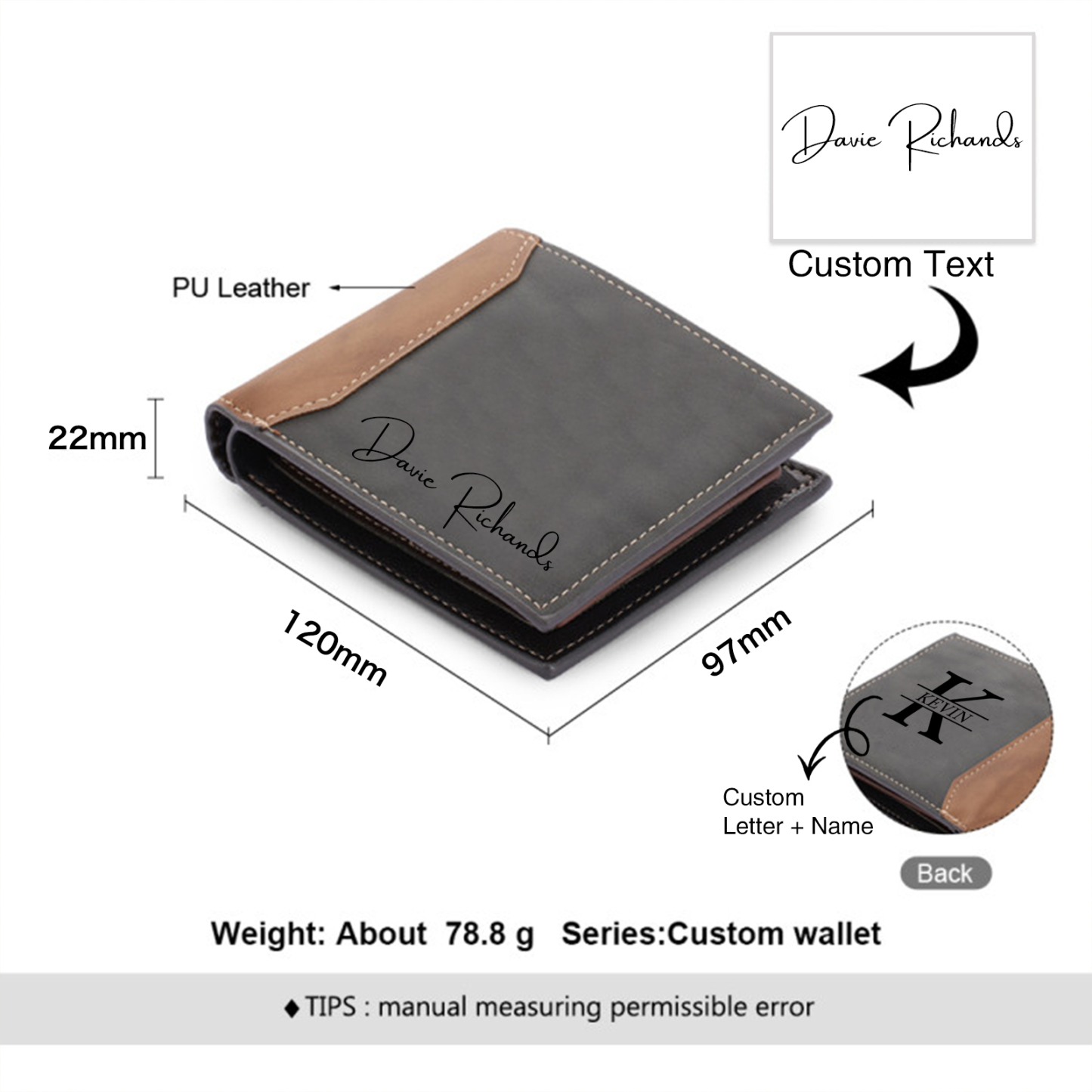 Personalized Leather Wallet Gift Box Set Keychain With Customizable Photo Wallet Customizable Name Letter Gift For Him