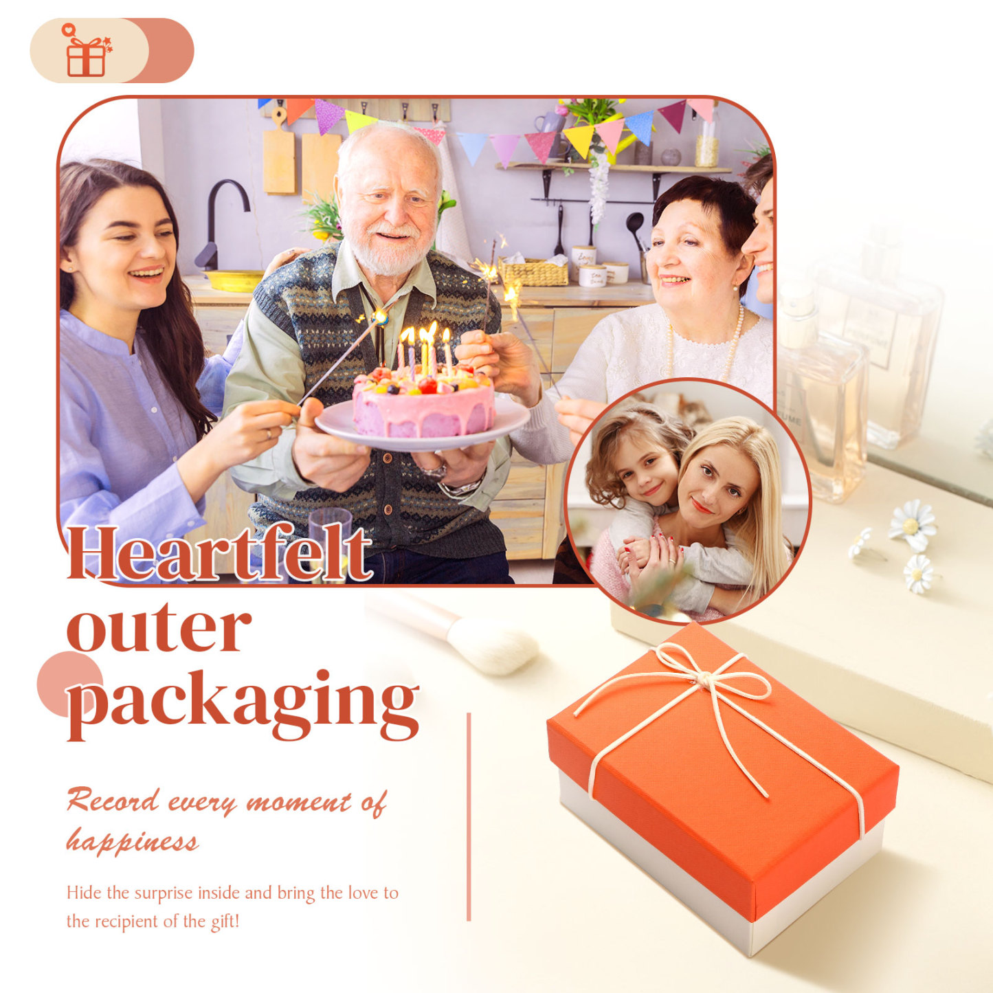 Elegant Blue & Orange Wallet/Ornament Gift Box - Gift Packaging Box for Special Occasions