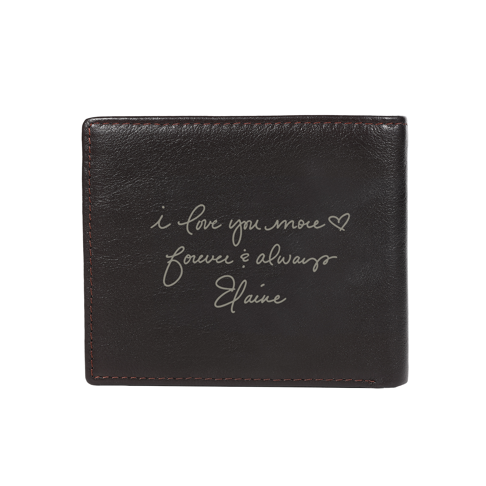 Personalized Leather RFID Bifold Wallet for Men with ID Window and Initial or Name Engraved