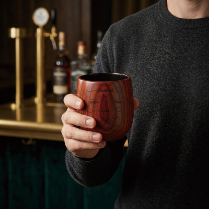 Personalized Wooden Whisky Tumbler for Husband or Dad