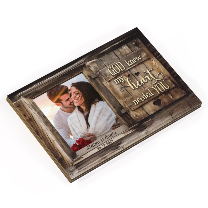 Personalised Wooden Car Sun Visor Clip with Two Names, Photo, and Date – Valentine’s Day Gift for Him/Her | Jessemade