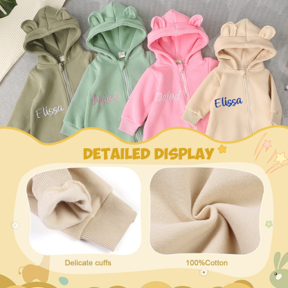 Personalized Baby Onesie – CustomizedCotton Romper with Name-Green/Pink/Beige/Grey Green – Exclusive Baby Gift | Jessemade