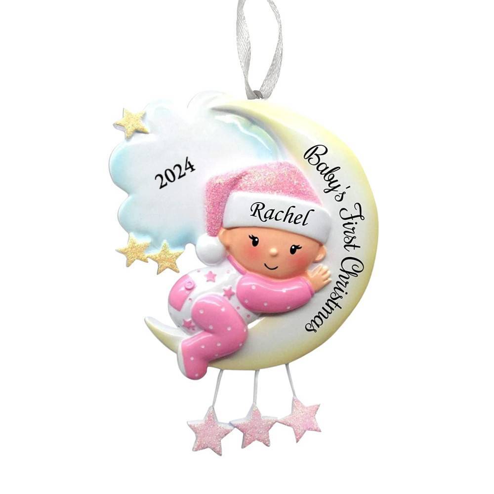 Personalised Baby's First Christmas Ornament Custom Name, Text, Date Baby Christmas Gift | Jessemade
