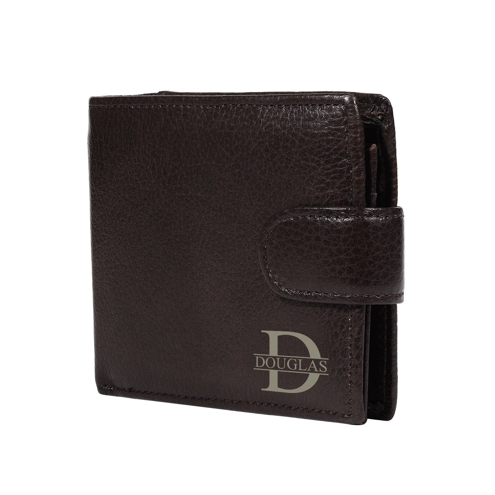 Personalized Leather RFID Blocking Bifold Wallet for Men with Snap Closure Name or Initials Engraved
