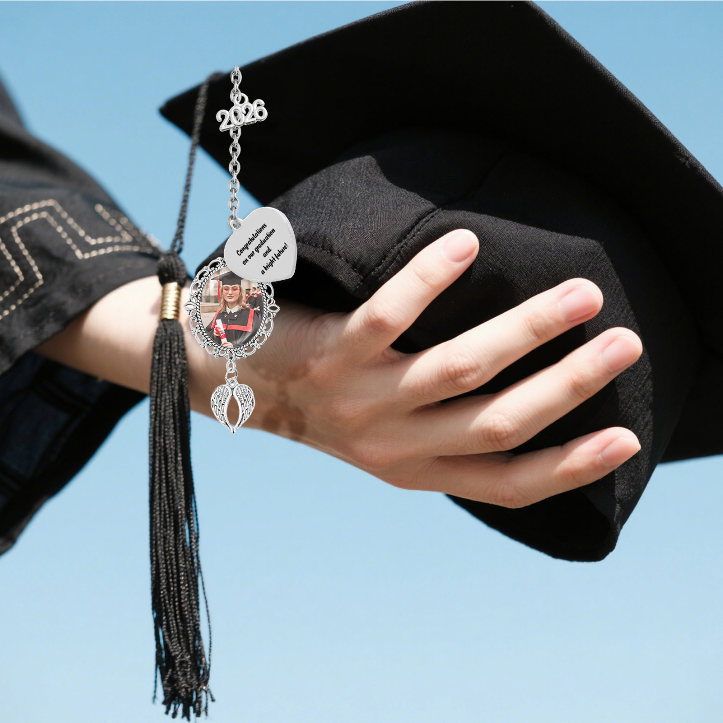 Custom Photo Graduation Tassel Charm 2026 Memorial Grad Cap Charm
