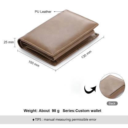Personalized PU Leather Wallet with Message for Men
