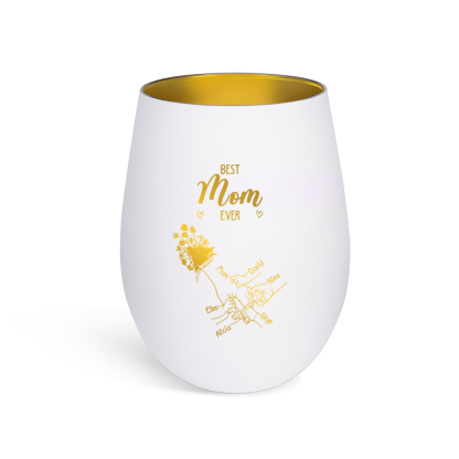 Personalized Glass Candle Holder Holding Hand Custom with 2–7 Names Best Mom Ever