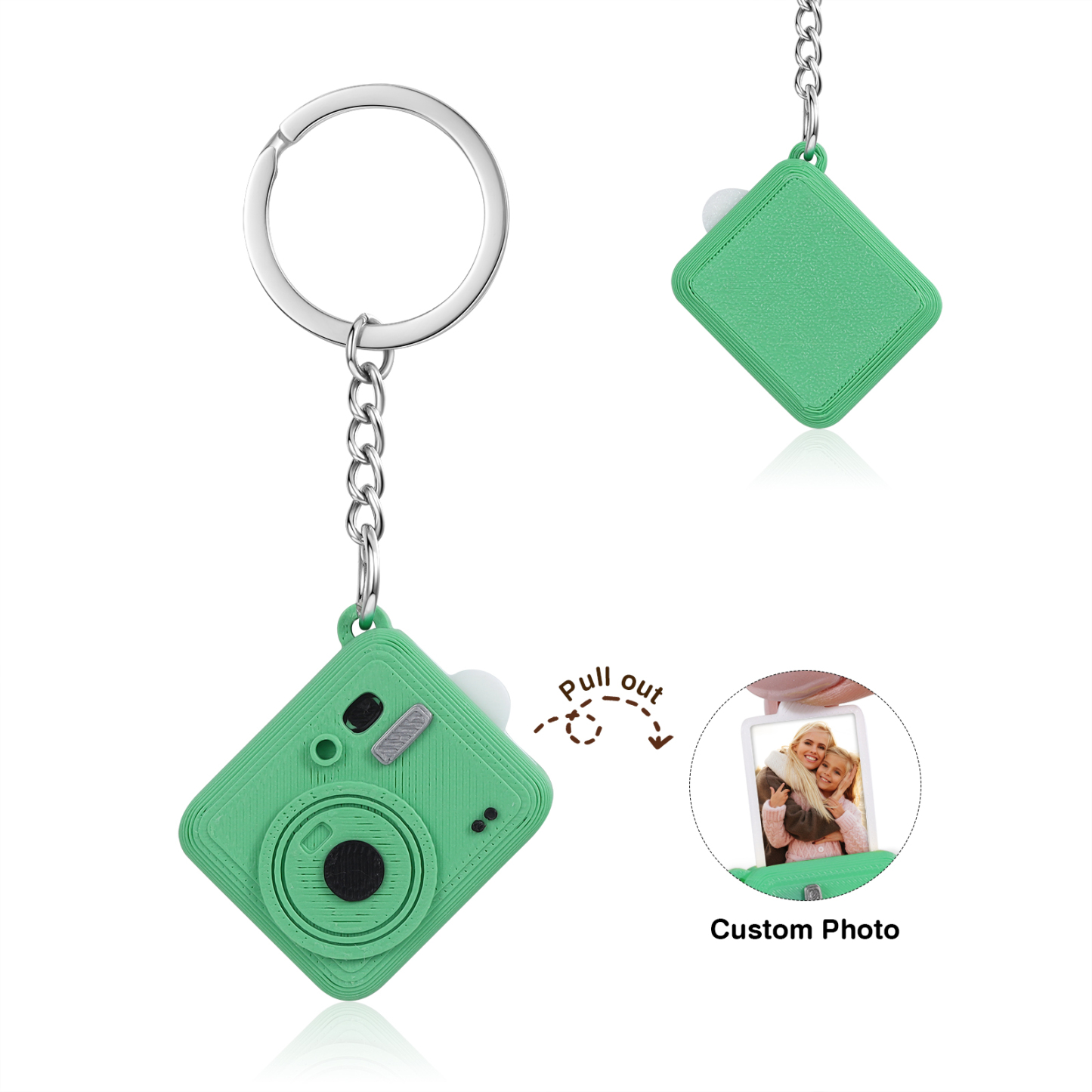 Personalized Mini Camera Keychain Custom With A Pull-Out Photo
