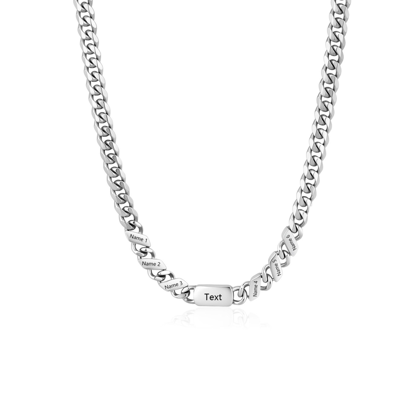 Personalized Cuban Chain Necklace for Dad Grandpa Man Cutsomized with 1-6 Names and Engraved Text