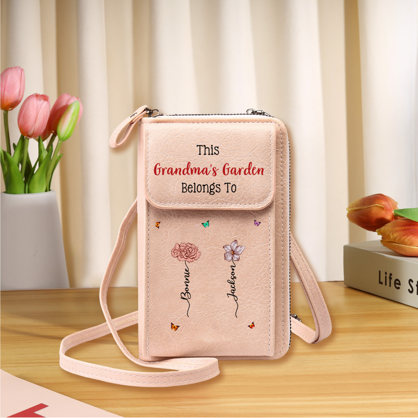 Custom Crossbody Phone Purse with Name Practical Gift for Grandma & Mom | Jessemade