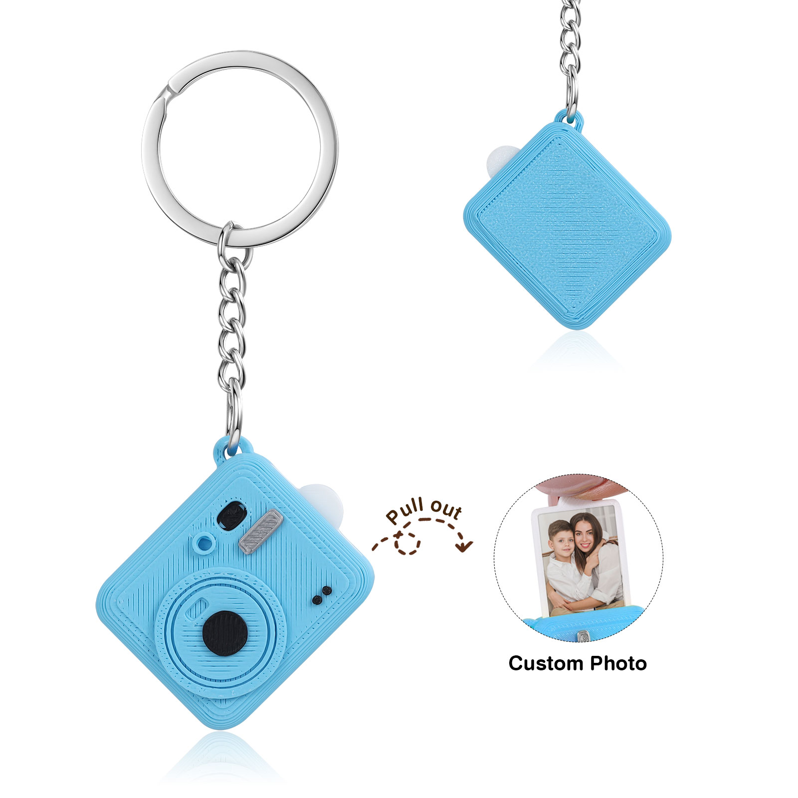Personalized Mini Camera Keychain Custom With A Pull-Out Photo
