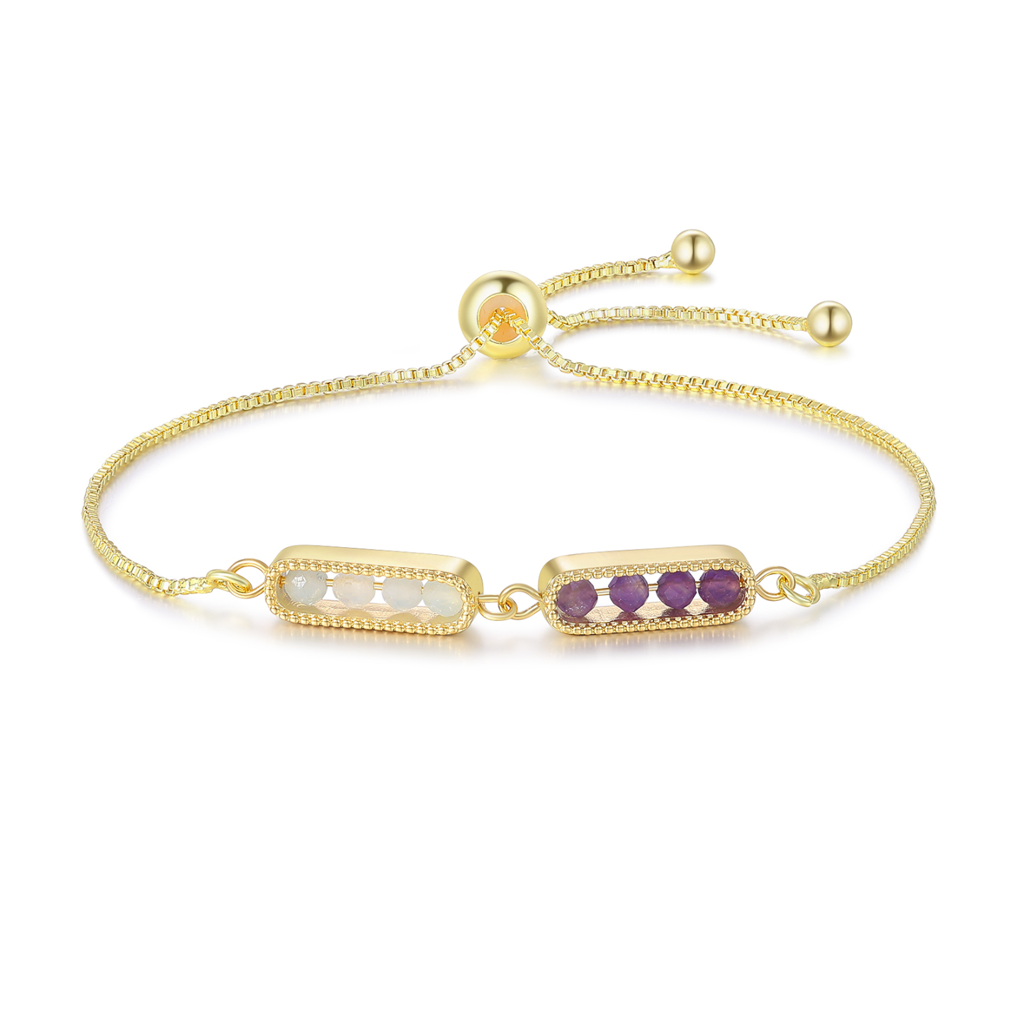 Personalized Bar Bracelet With Birthstone Adjustable Minimalist Design for Women