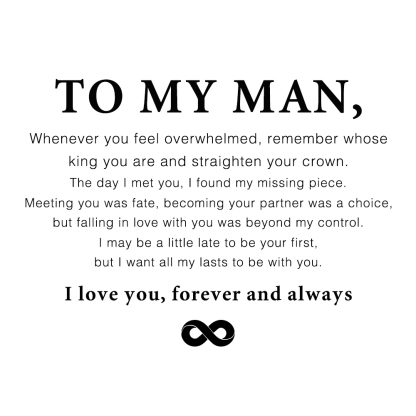 To My Man-Personalized Men's Bracelet Custom Text Id Strip Men's Bracelet Gift for Him | Jessemade