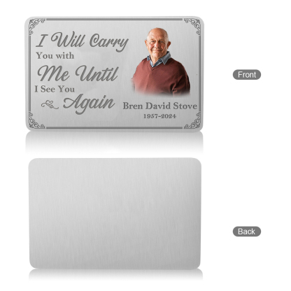 Personalised Memorial Wallet Card with Custom Name and Photo Memorial Wallet Card "I Will Carry You with Me" | Jessmade