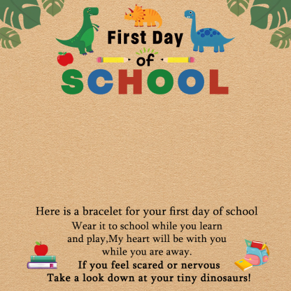 Dinosaur Bracelet Cute Cartoon Dinosaur Beaded Bracelet Adjustable Back to School Gift for Son/Grandson