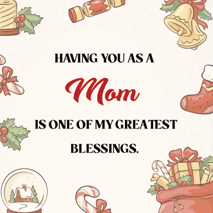Mom Warm Gift Card, Special Card For Christmas