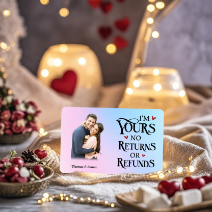 Personalised Couple Wallet Card with Photo & 2 Names – Valentine’s Day Gift for Him | Jessemade