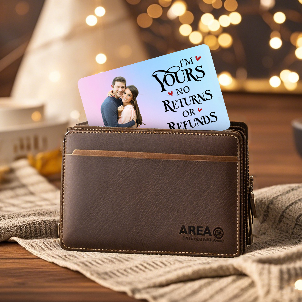 Personalised Couple Wallet Card with Photo & 2 Names – Valentine’s Day Gift for Him | Jessemade