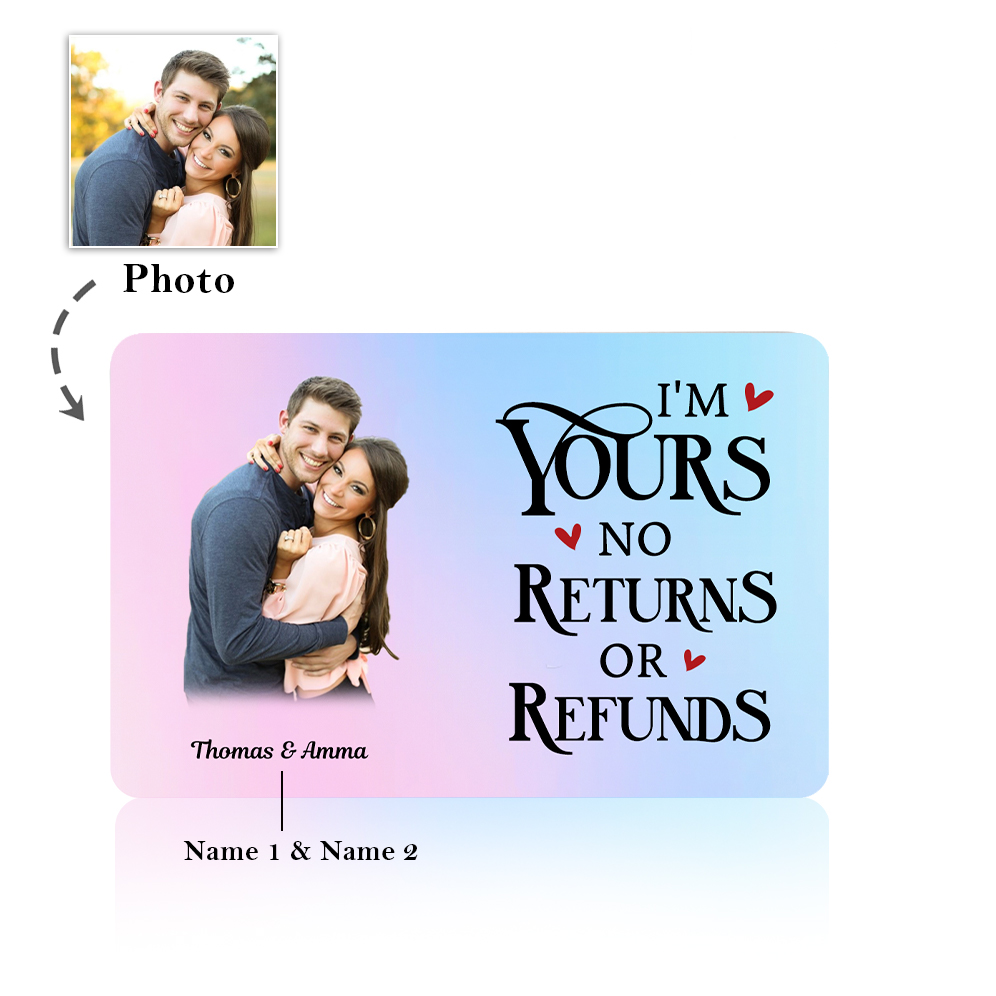Personalised Couple Wallet Card with Photo & 2 Names – Valentine’s Day Gift for Him | Jessemade