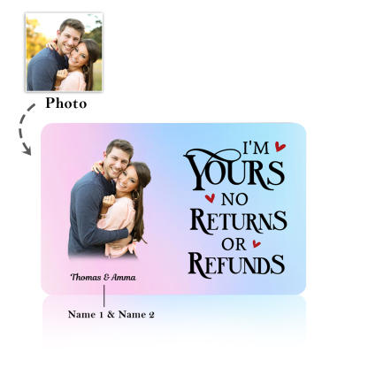 Personalised Couple Wallet Card with Photo & 2 Names – Valentine’s Day Gift for Him | Jessemade