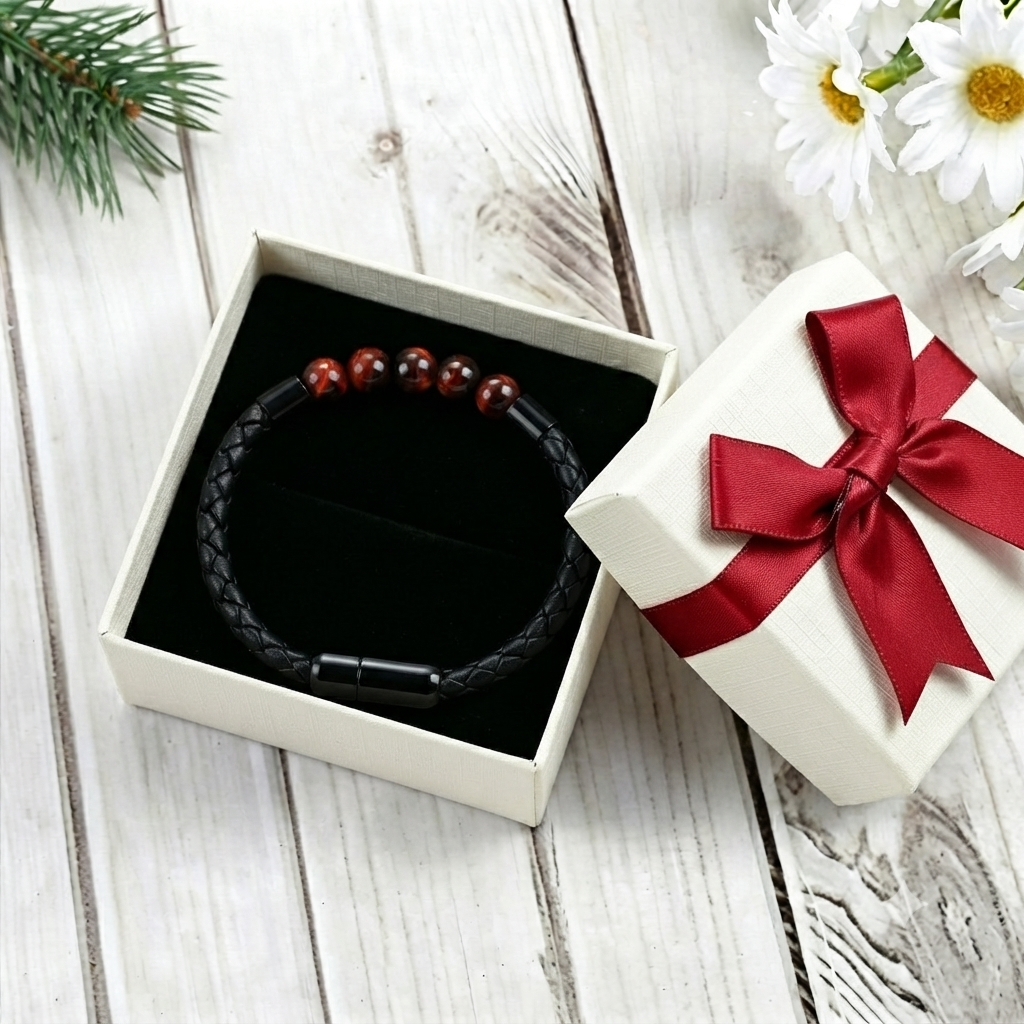 Tiger Eye & Black Onyx Beaded Bracelet – Unique Gift for Him | Jessemade
