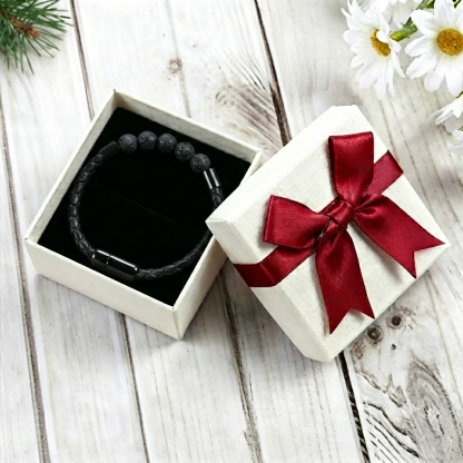 Tiger Eye & Black Onyx Beaded Bracelet – Unique Gift for Him | Jessemade