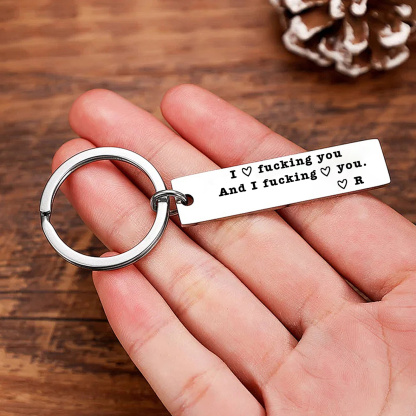 Personalized Letter Keyring Gift I Love F❤cking You and I F❤cking Love You Keychain for Couples