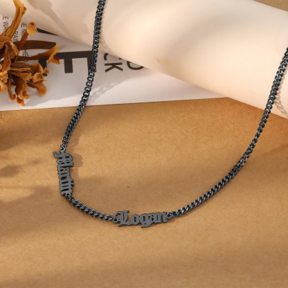 Personalized Gothic Men's Necklace with 1-5 Names