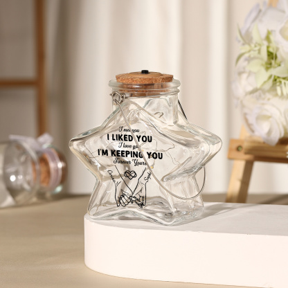 Personalized Star Glass LED Fairy Light Love Jar Night Lamp