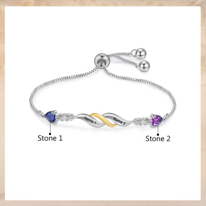 Adjustable Infinity Birthstone Bracelet