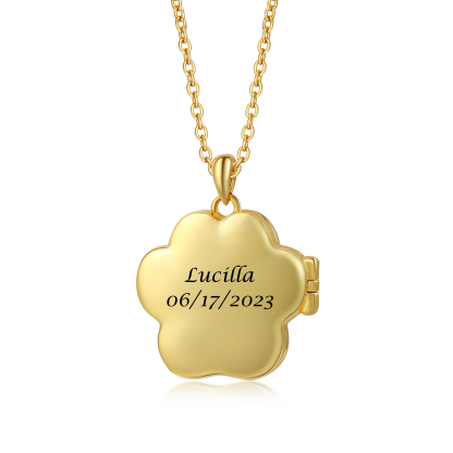 Custom Paw Photo Locket Necklace Personalized Gift for Pet Lovers for Mom, Dad, Friend | Jessemade