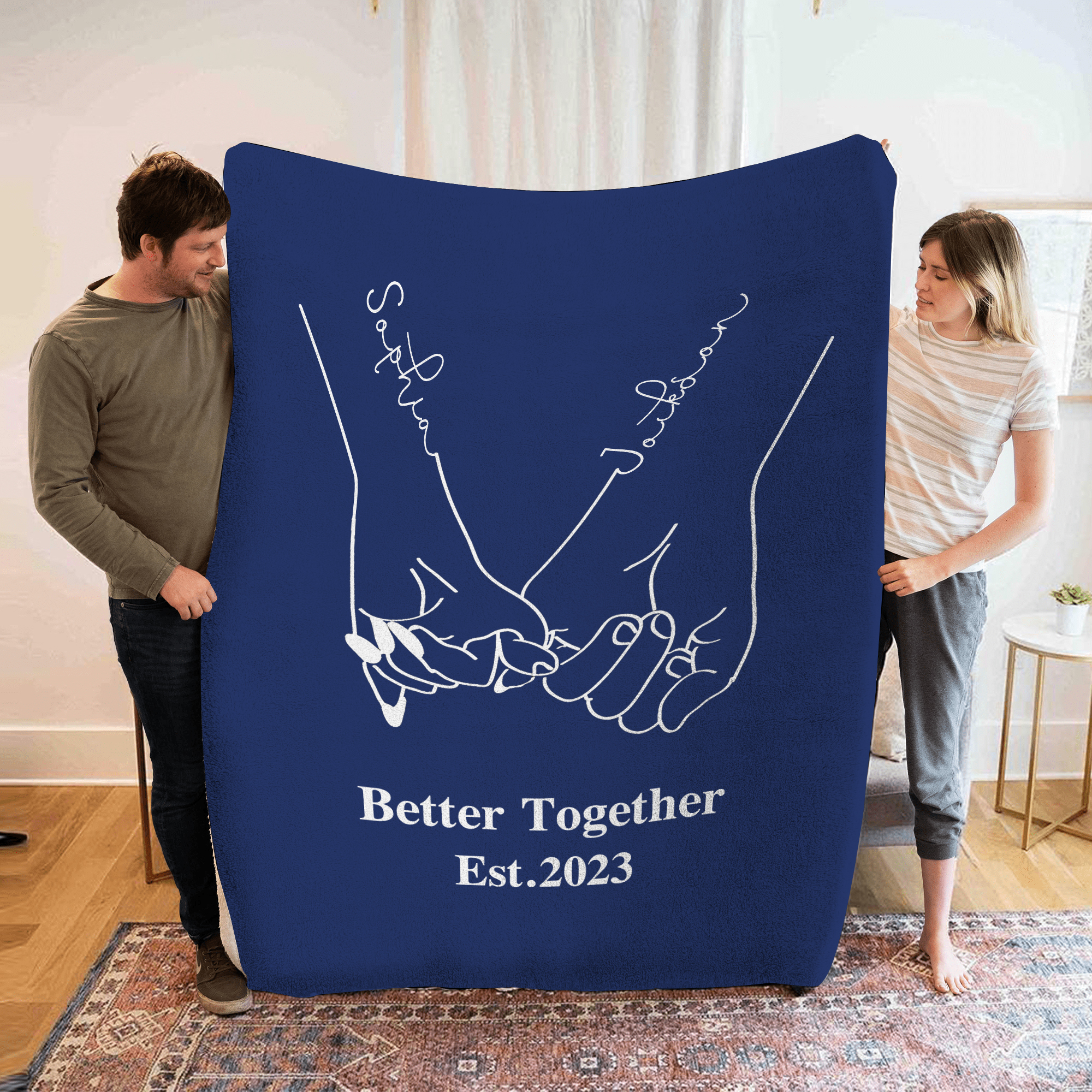 Personalised "Better Together" Blanket - Custom Names & Date Gift For Her | Jessmade