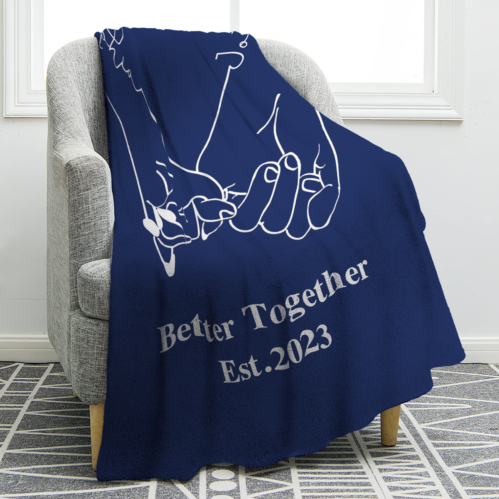 Personalised "Better Together" Blanket - Custom Names & Date Gift For Her | Jessmade