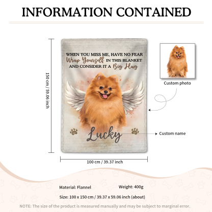 Personalised Pet Memorial Blanket - Custom Photo & Name Flannel Blanket | Jessmade