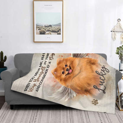 Personalised Pet Memorial Blanket - Custom Photo & Name Flannel Blanket | Jessmade