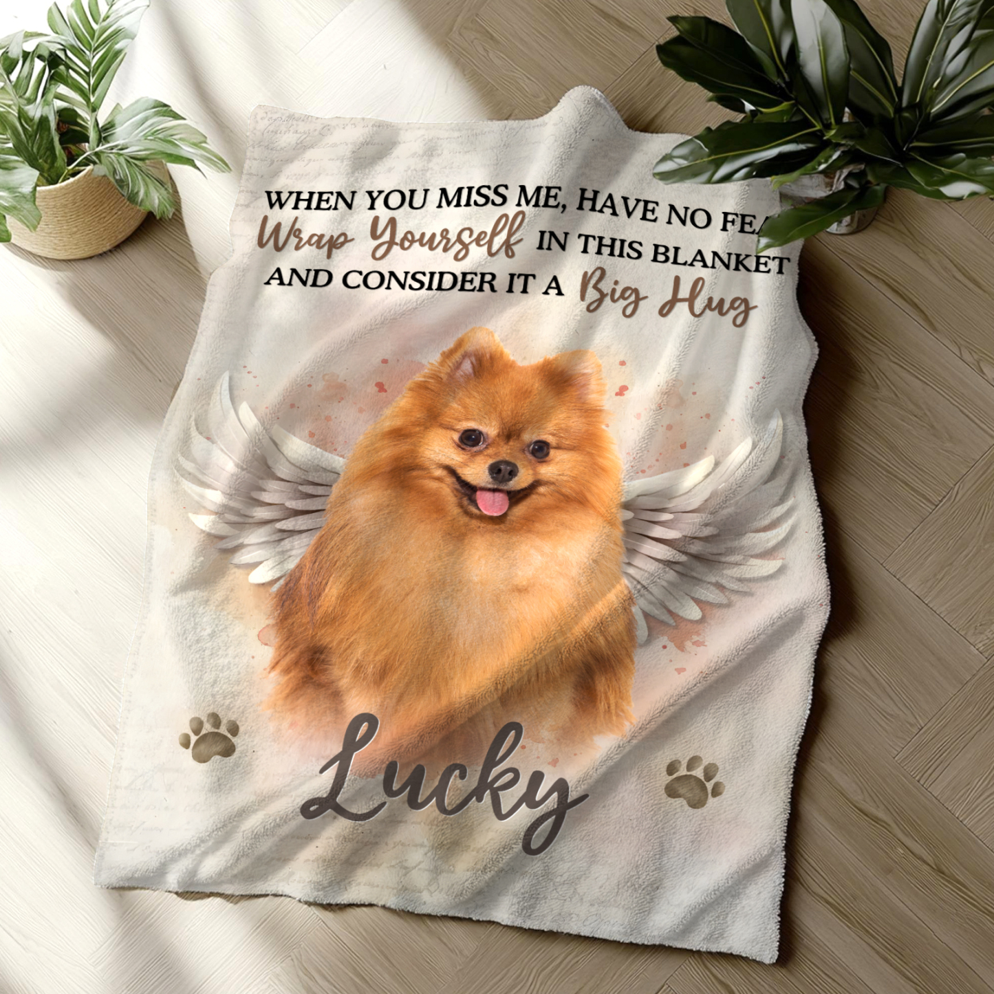 Personalised Pet Memorial Blanket - Custom Photo & Name Flannel Blanket | Jessmade
