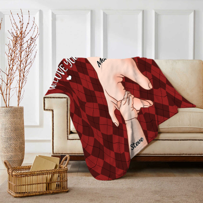 Personalised Flannel Blanket with Custom 2 Names Christmas Gift for Mum | Jessmade