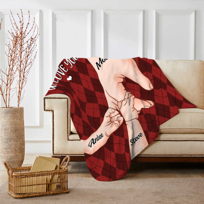 Personalised Flannel Blanket with Custom 3 Names Christmas Gift for Mum | Jessmade