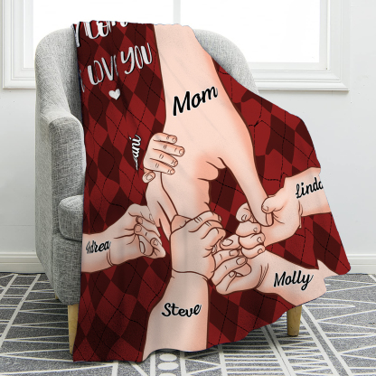 Personalised Flannel Blanket with Custom 6 Names Christmas Gift for Mum | Jessmade
