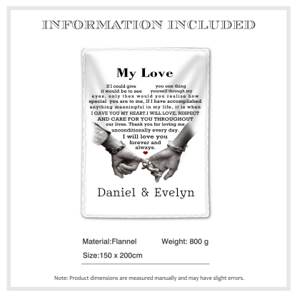 Personalised Couple Blanket with Custom 2 Names Love Letter Throw Blanket Gift for Couple | Jessmade