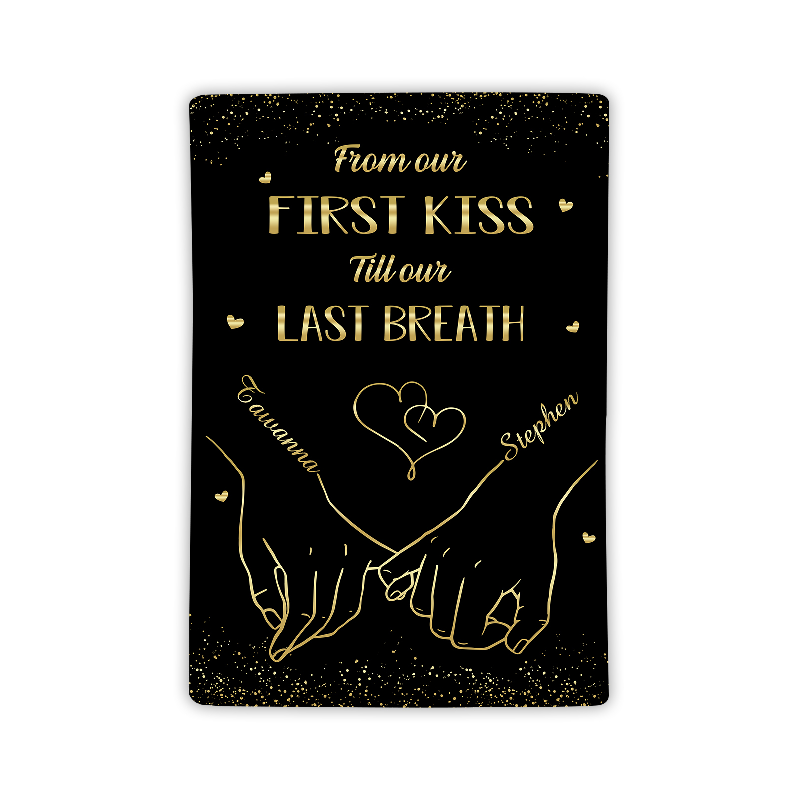 "From Our First Kiss" Personalised Couple Blanket – Design with Custom 2 Names Gift for Him/Her | Jessemade