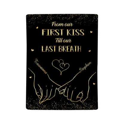 "From Our First Kiss" Personalised Couple Blanket – Design with Custom 2 Names Gift for Him/Her | Jessemade