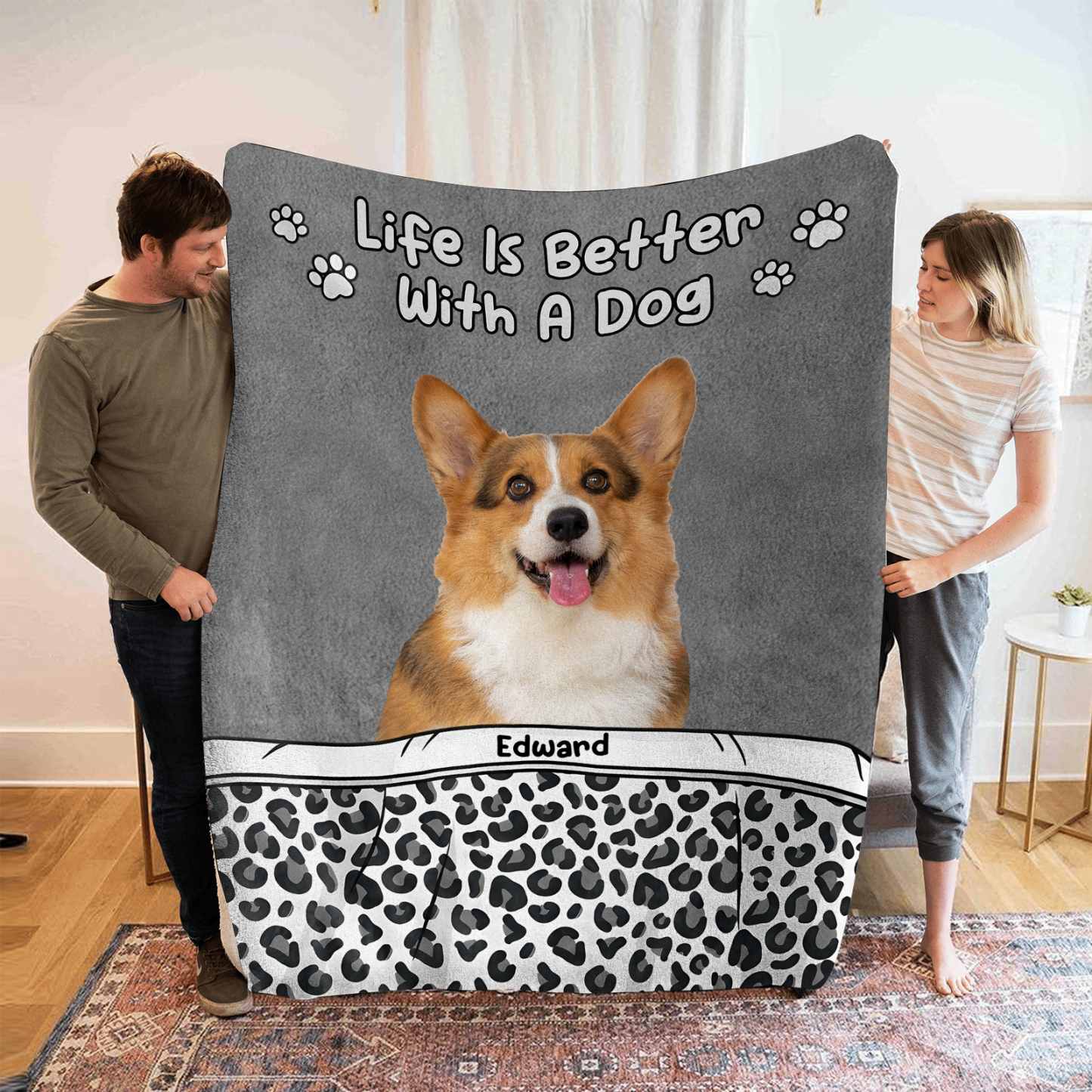  Personalized Pet Blanket - Custom Photo & Name Flannel Blanket for Pet Lovers | Jessmade
