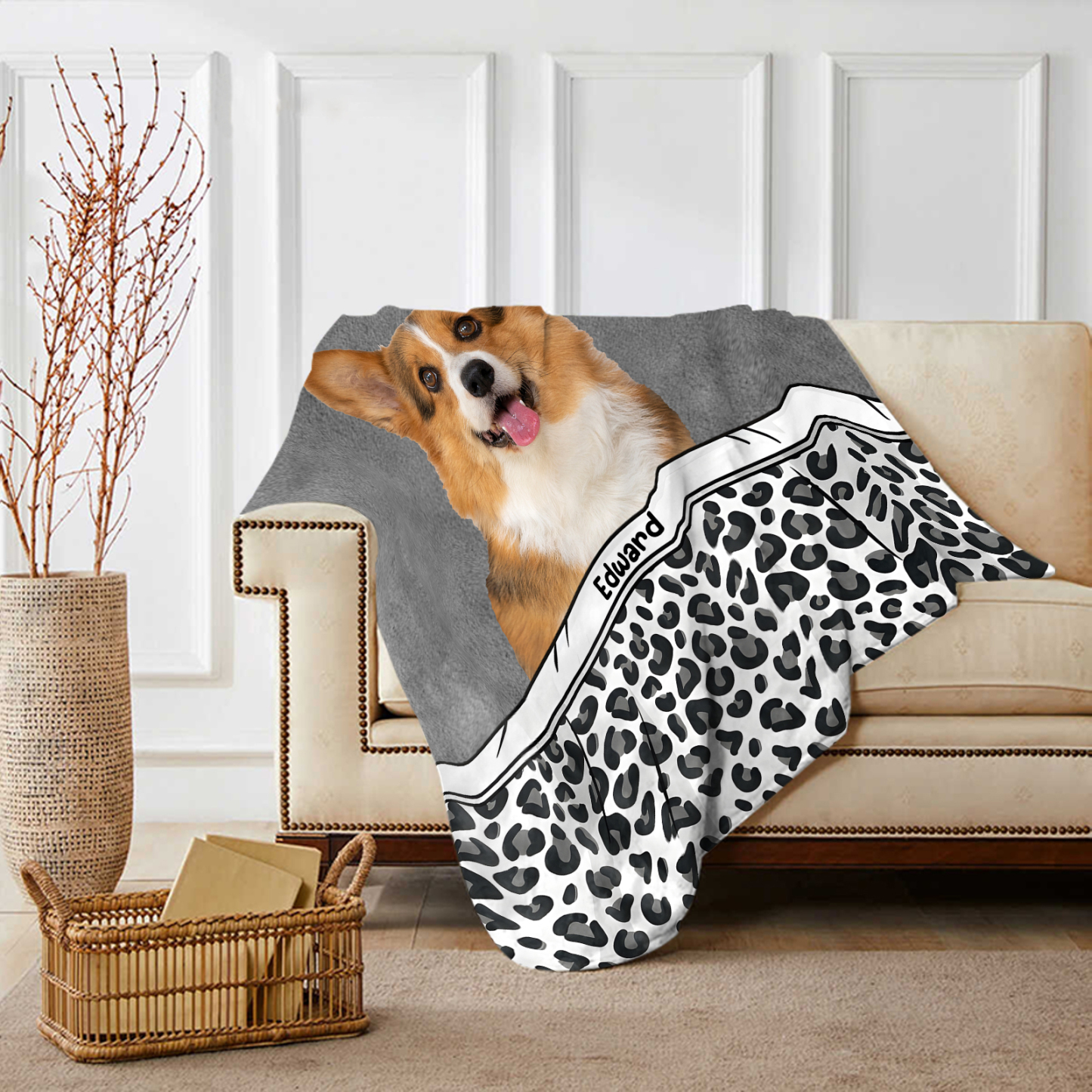  Personalized Pet Blanket - Custom Photo & Name Flannel Blanket for Pet Lovers | Jessmade